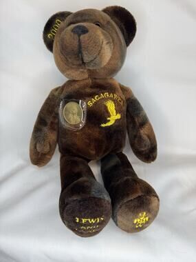 VTG 2000s TY Baby Authentic Mint Bear Golden Sacagawea Dollar Bear (G)